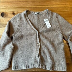 Light brown Abercrombie cropped cardigan - brand new with tags